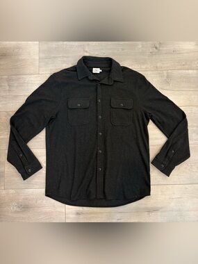 Faherty Black Long-Sleeve Button-Down Shirt